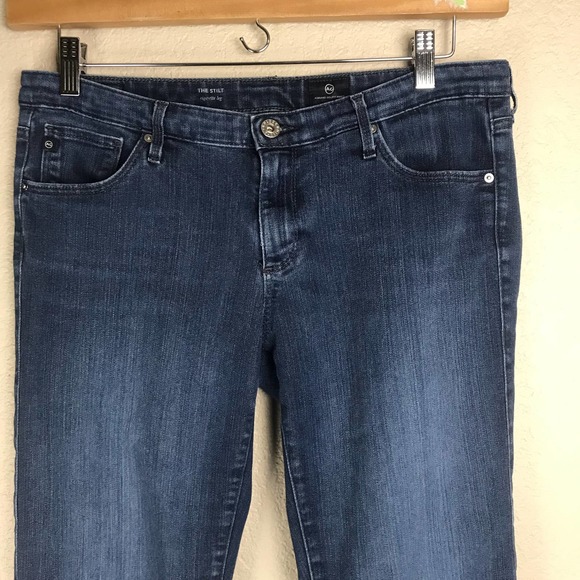AG Adriano Goldschmied "The Stilt" Jeans Cigarette Leg Dark Wash Blue Size 32R - Picture 2 of 15